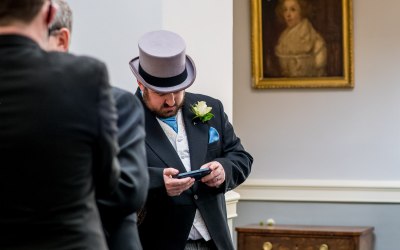 Checking Through His Photos