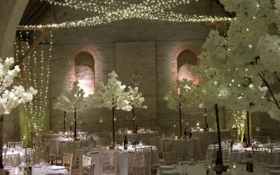 Blossom trees in a barn