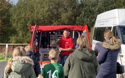 Serving parents and players at a local junior football game