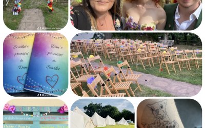 Festival vibes wedding in Devon  “wedfest” 