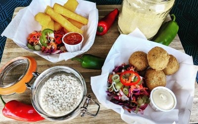 Tasty Home made Arancini and Polenta Chips