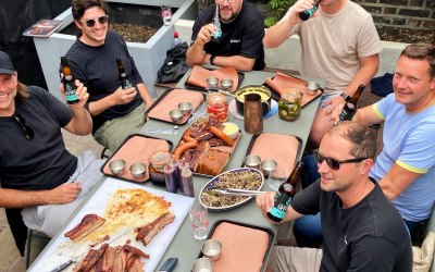 Attendees of our low'n'slow bbq course tucking in