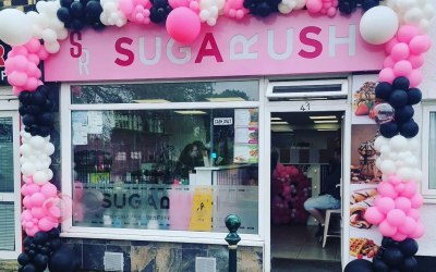 Balloon display for SugaRush 1st birthday 
