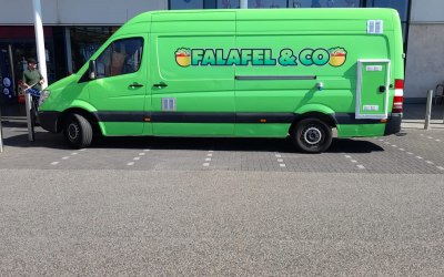 On location in a retail park 