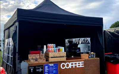 Setup from Stonedead 2022 - 3m frontage with 2 machines inside. Capacity for 1000+ drinks a day