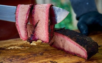 Smoked sliced brisket