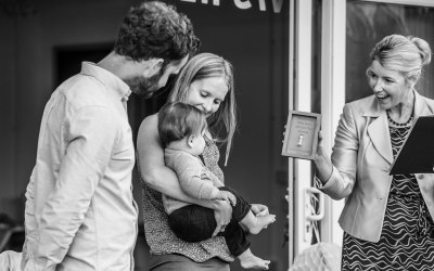 An outdoor baby naming ceremony