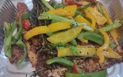 Pan fried seabass