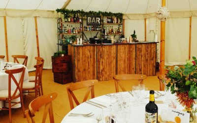 Our bar at a marguee wedding