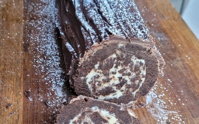Brownie yule log