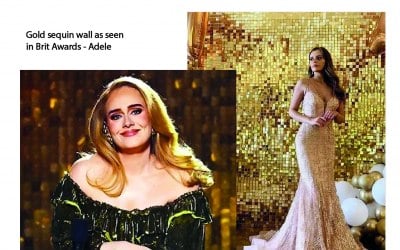 Our Gold sequin wall size 7ft x7ft.