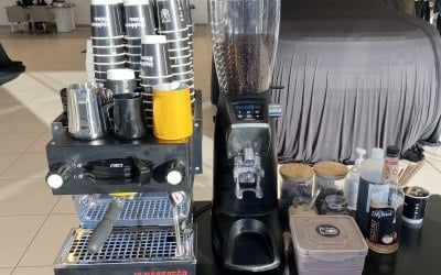 Mini barista bar at Land Rover