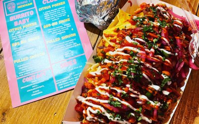 Burrito and loaded nachos 