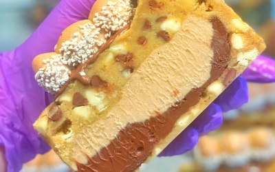 Kinder x Nutella Cookie Pie Slice