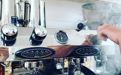 Real Barista Coffee, made with locally sourced beans and milk