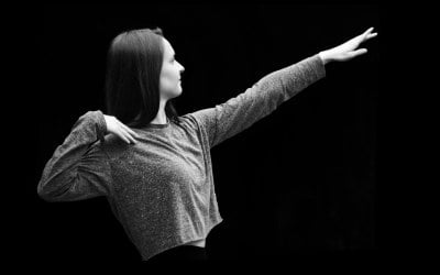 Black and White Dance Artist Portrait