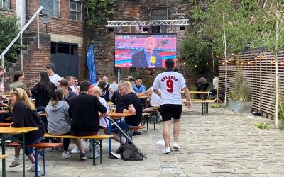 Waterproof Led screen at restaurant. 