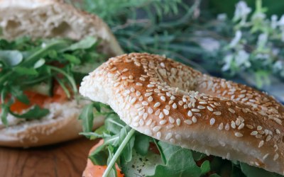 Our signature smoked salmon bagel