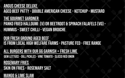 Event Gourmer Burger menu 
