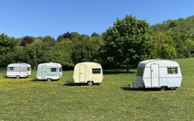 The little colourful caravans