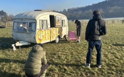 Ethel vintage caravan used for a photo shoot at Wainhill