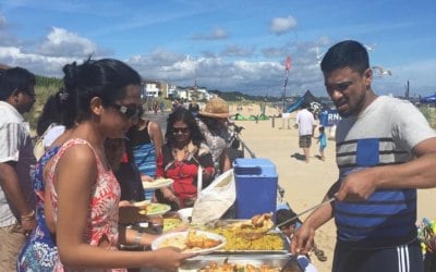 Outdoor catering at the beach 