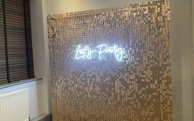 Gold sequin wall