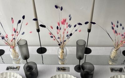 New re-usable nameplaces and table runners