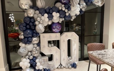 4ft Led Numbers & Organic Balloon Arch