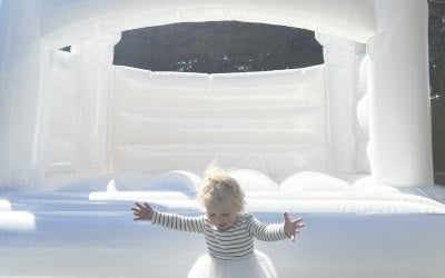12 foot white bouncy castle