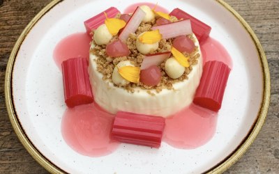 Vanilla panna cotta, rhubarb & ginger