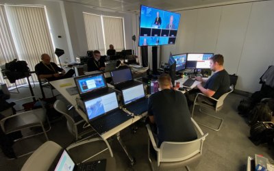 Crew ready to run a live in London