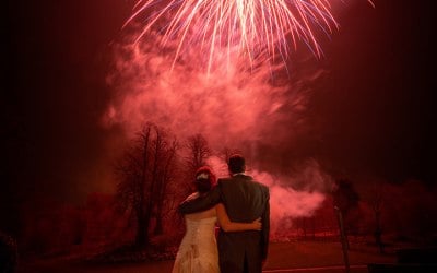 Fireworks at the Hawkesyard Estate.