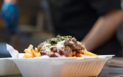 Steak Frites with a trio of sauces