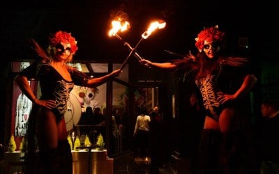 Halloween Themed Fire Performers