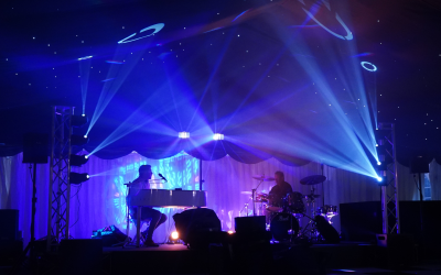 Marquee stage with lighting and sound