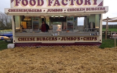 Burgers, sausage, all day breakfast sandwiches, chicken burgers, chips curry and gravy 