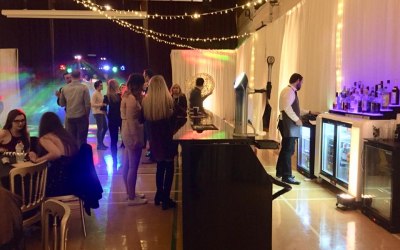 Black gloss bar at a 6th form winter ball