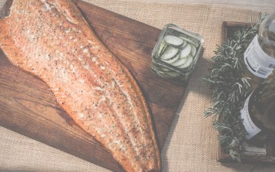 Salmon side on Cedar Planks