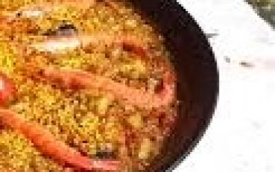Seafood paella