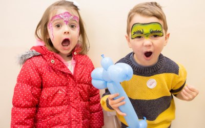 Princess and superhero face paint