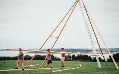 A Wild Tipi set up on the cliffs of North Cornwall 