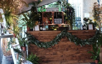 Our 2.5m Vintage Wooden Bar & Crate Back Bar