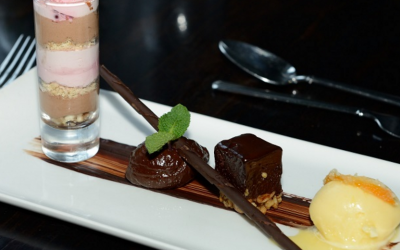 Trio of chocolate dessert