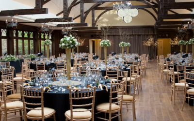Black and gold table dressing theme