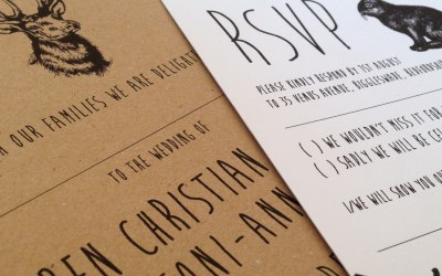 Enchanted Forest, natural kraft wedding stationery range
