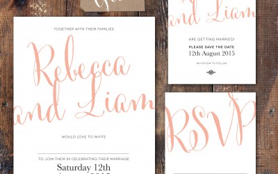 Calligraphy Script, wedding stationery range