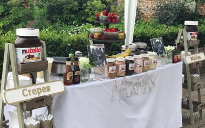 Jazzy Scrumptious Parties Mobile Creperie - Sweet Waffle Bar for a 250 person Wedding in Painshill Wedding Conservatory