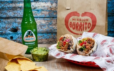 Burrito and drink