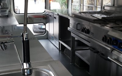 American school bus inside